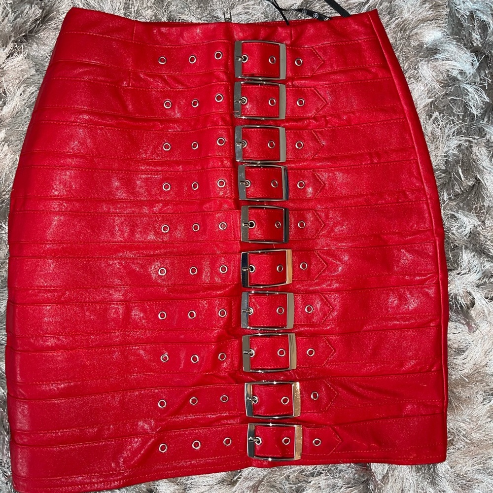 Red Leather skirt